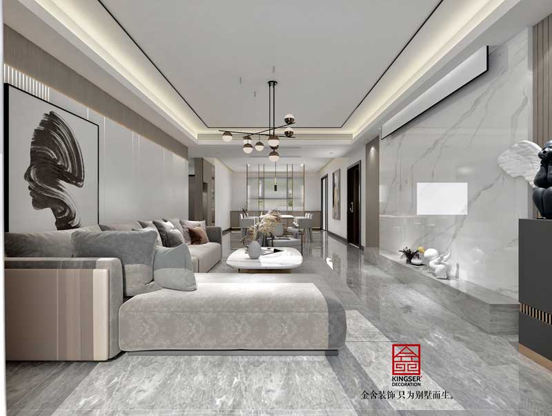 鉑宮后海180平-現代輕奢-客廳