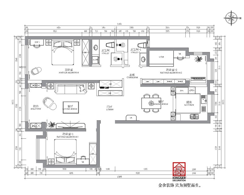 融創中心155戶型施工圖